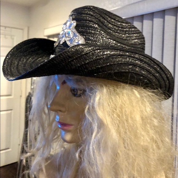 Black & Bling Cowgirl Hat - Picture 5 of 8